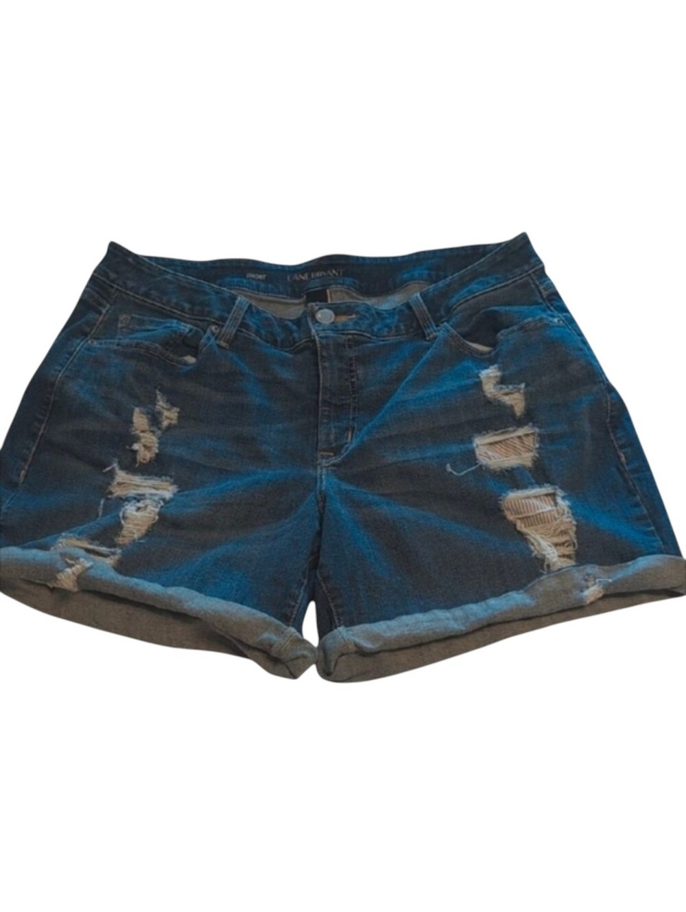 Lane Bryant Blue Distressed Stretchy Jean Shorts Size 18